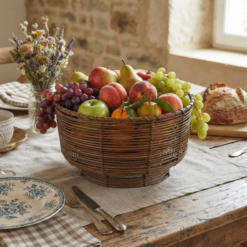 Cestino in Rattan, Blanc Mariclò, Atelier Bologna, Shabby Chic