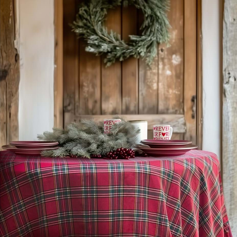 Tovaglia in tartan Atelier Bologna, Natale, Shabby Chic