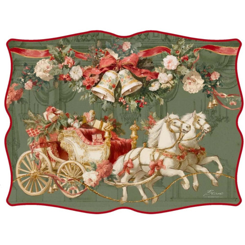 Tovaglietta in vinile, Natale Blanc Mariclò, Atelier Bologna. Shabby Chic