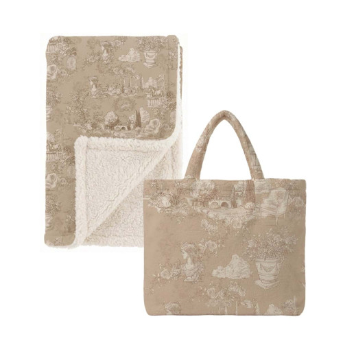 Plaid Sherpa Toile du Borgo, Blanc Mariclò, Atelier Bologna, Shabby Chic