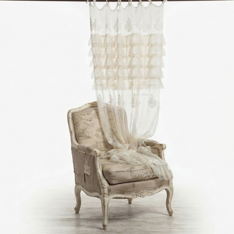 Set 2 tende pizzo cm140x290 Avorio