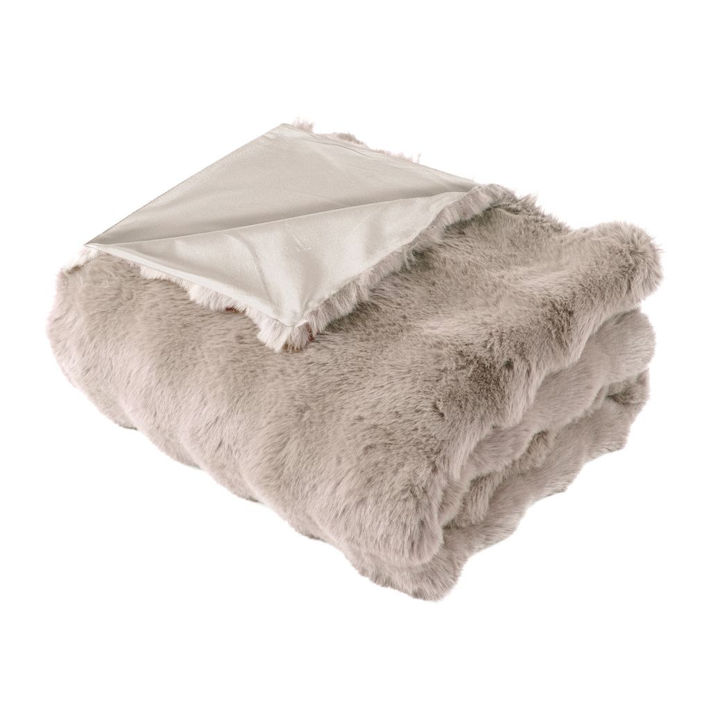 Plaid cm 152x127 Ecopelliccia Tortora chiaro - immagine 2