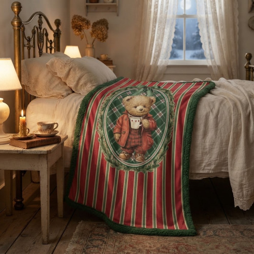 Plaid winter bear, Blanc Mariclò, Atelier Bologna, Luxury