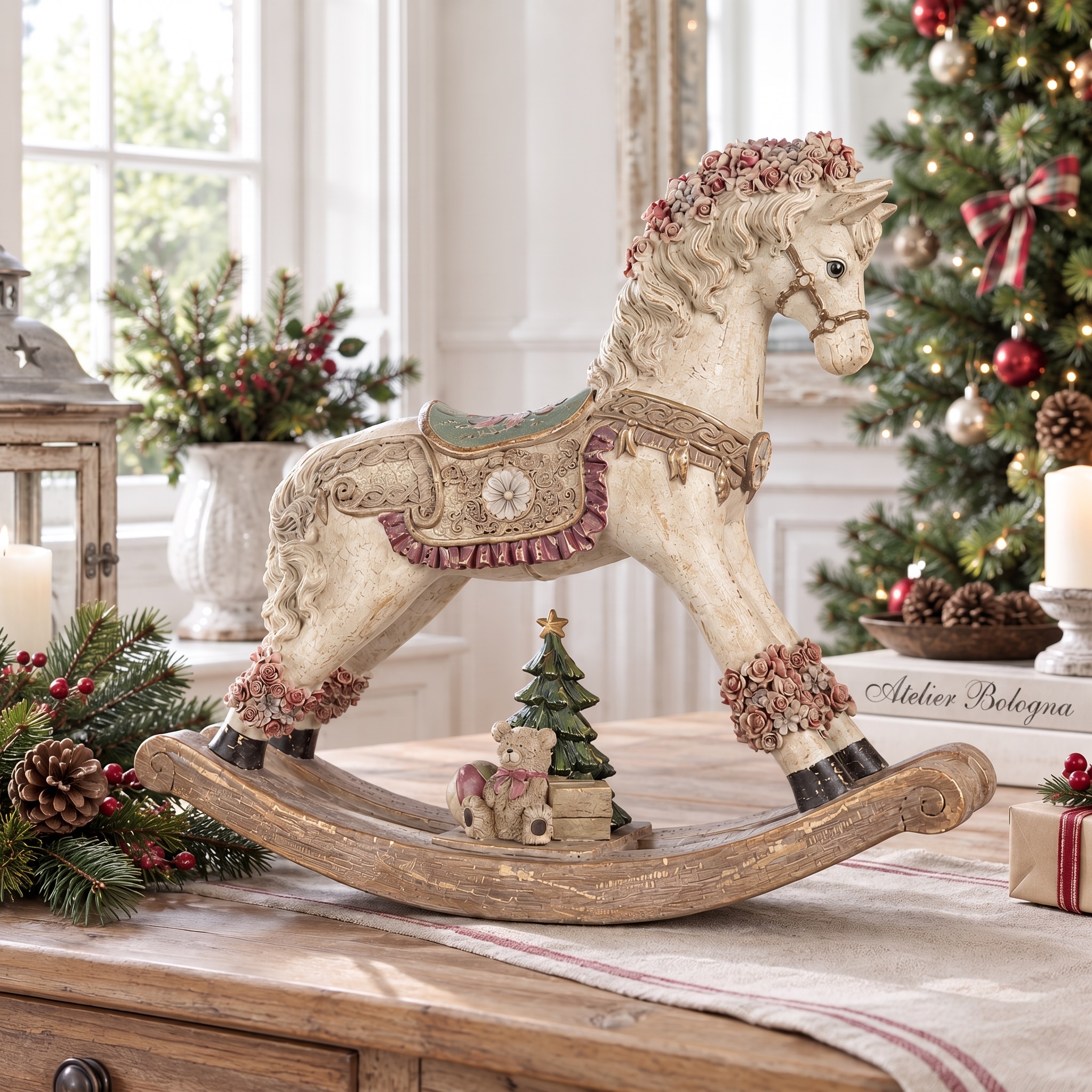 Cavallo a dondolo Vintage, Natale, Clayre e eef, Atelier Bologna