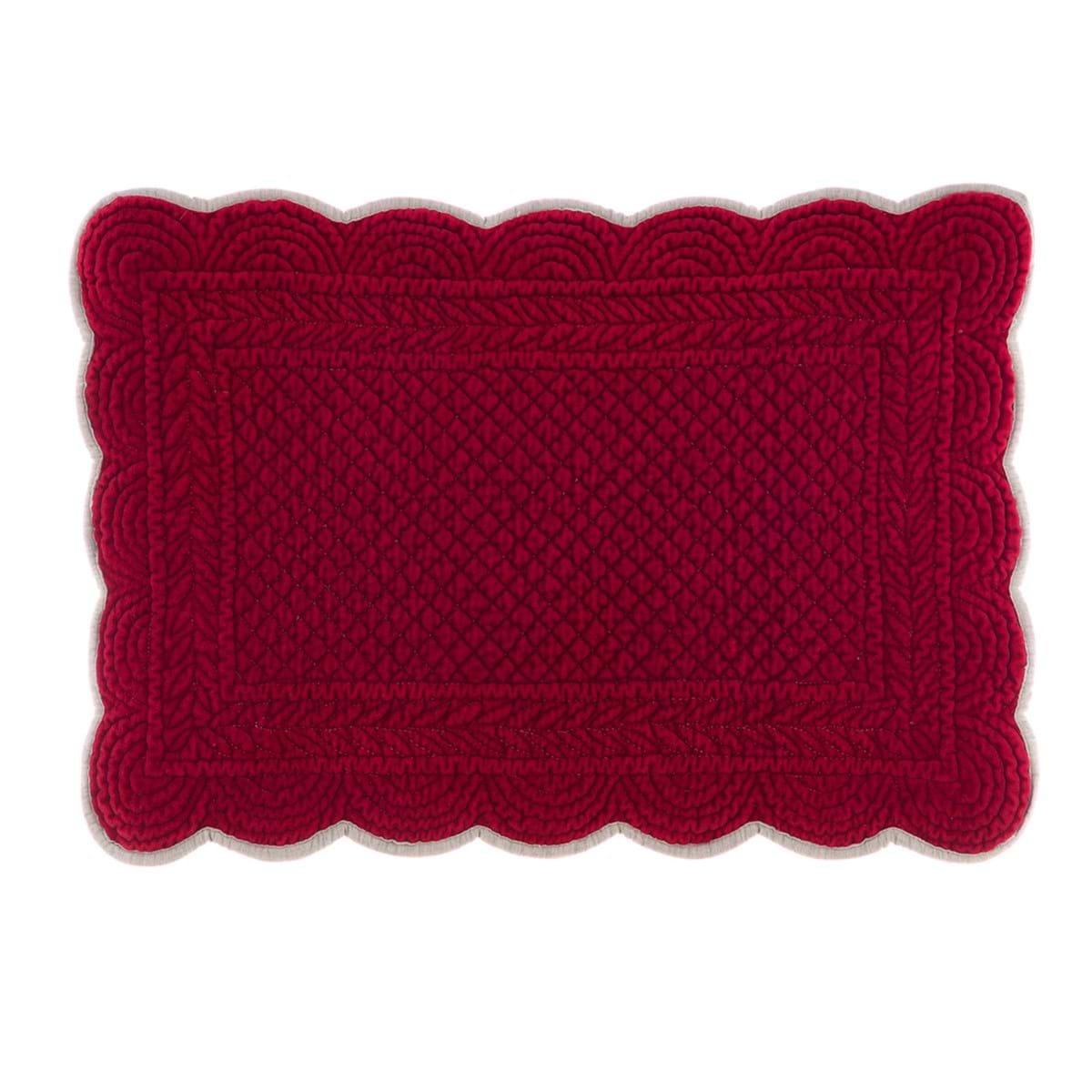 Tovaglietta in velluto cm 35x50 Rosso/Grigio Tortora - immagine 2