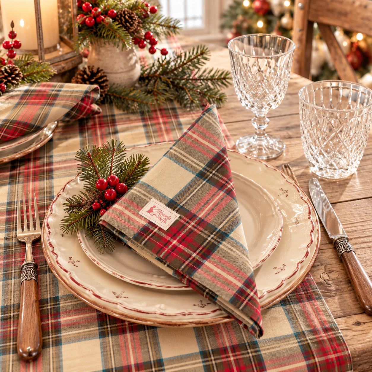 Set 2 Tovaglioli Vintage Tartan cm 45x45